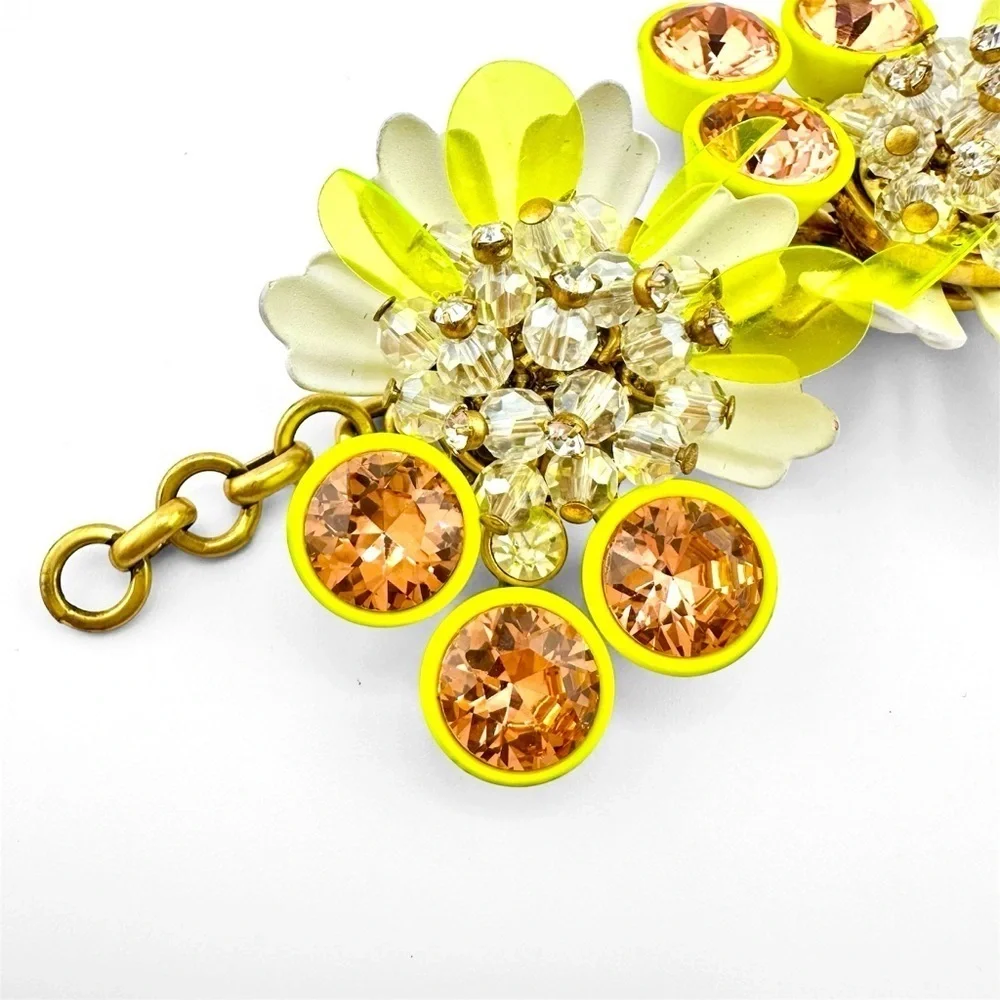 J. Crew RARE Brulee NWT White Yellow Floral Enamel Bracelet